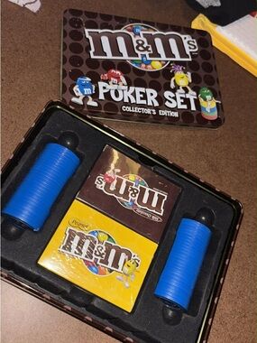 M&M'S Blue Chip Poker Set with Branded Card Decks